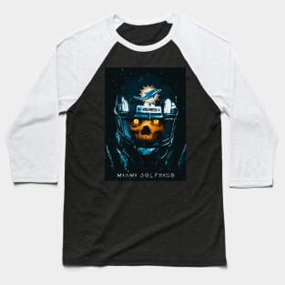 Miami dolphins skull Baseball T-Shirt